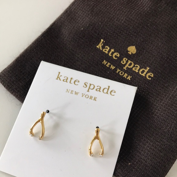 kate spade Jewelry - Kate Spade Gold wishbone stud earrings